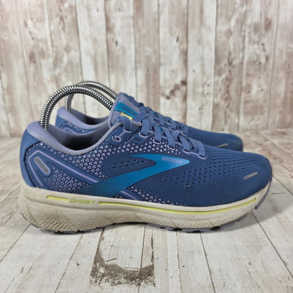 Brooks Ghost 14 Womens 7.5 Blue Iris Yucca Running Shoes 1203561B456